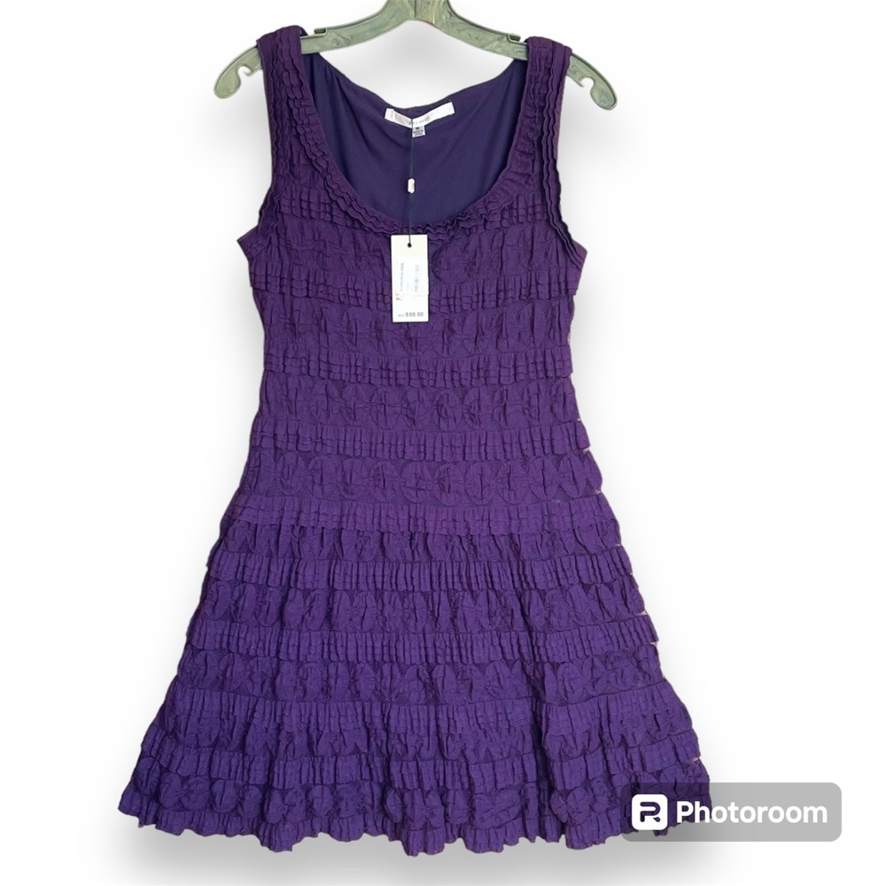 Studio M By Max Studio Size M Women’s Purple Lace Sleeveless Lined Stretch Dress